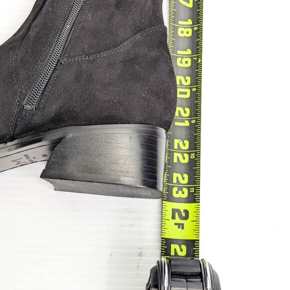 Marc Fisher Women Darwin Black Fabric Zip OTK Metal Pointy Toe Boots sz 8 - Picture 7 of 8